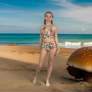 Cute vibrant mushroom rave set